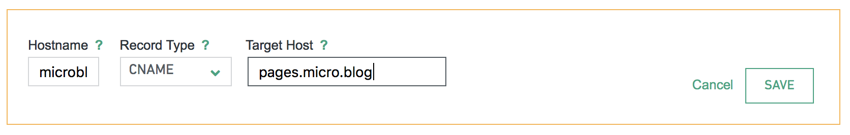 DNS settings